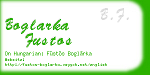 boglarka fustos business card