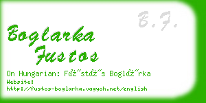 boglarka fustos business card
